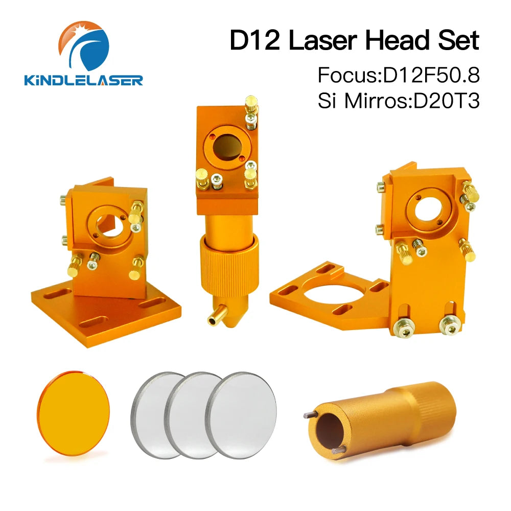 Kindlelaser K Series CO2 Laser Head Set D12/20 PVD Lens Dia.12/20mm Mo Mirror D20mm for K40 Laser Engraving Cutting Machine