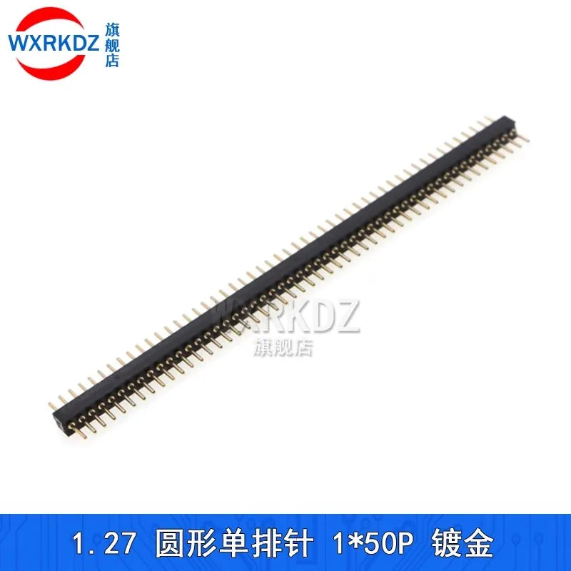 1x40P 1.27mm 2.0mm 2.54mm Round Hole Male Tin Gold Female Pin Header Single Row 0.1" Breakable PCB IC Crystal Transistor Socket
