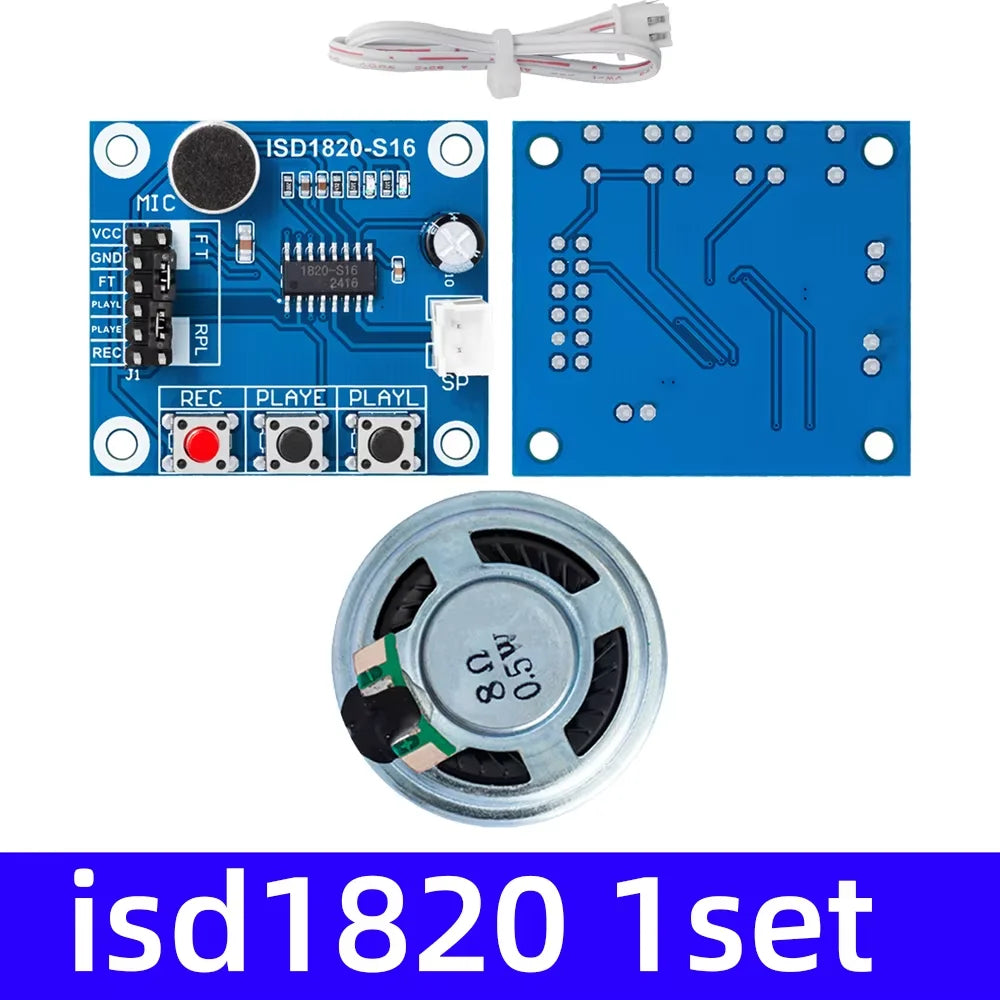 ISD1820 recording module voice module the voice board telediphone module board with Microphones + Loudspeaker