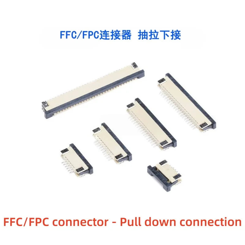 5pcs/10pcs FPC FFC socket Connector 0.5mm 1mm Pitch Flat Cable Flip bottom connection 4/5/6/8/10/12/14/16/20/22/24/30/34/40/50P