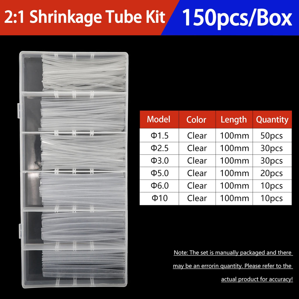 Heat Shrink Tubing Kit 73-900PCS 2:1 3:1 4:1 Ratio Cable Wire Insulation Sleeve Electrical Repair Protector Heat-Shrink Tube Set