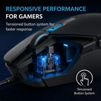 Logitech G302 Wired Ambidextrous Gaming Mouse 4000DPI On‑The‑Fly DPI Switch RGB Backlit 6 Assignable Buttons For Laptop Desktop