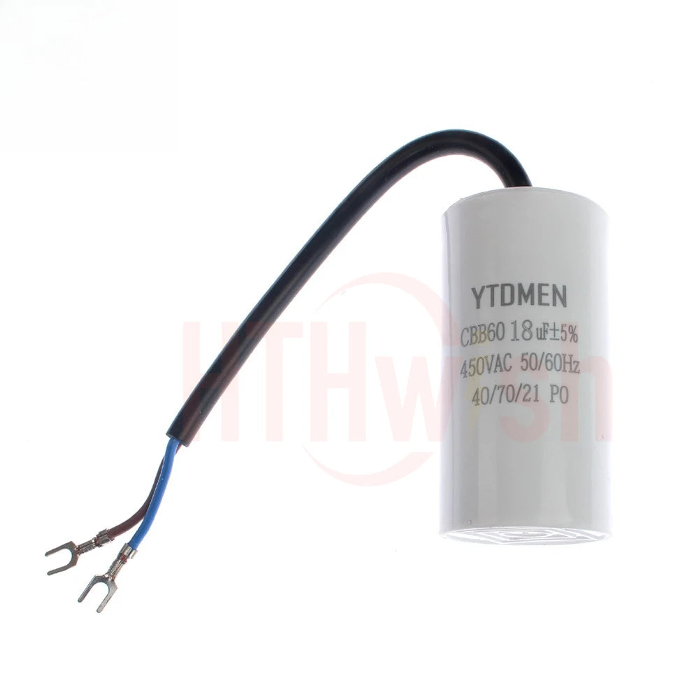 1pc CBB60 Motor Run Capacitors 5% for Washing Machine 450V 3UF 4UF 5UF 6UF 8UF 10UF 12UF 15UF 18UF 20U 450VAC Starting Capacitor