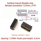 5PCS SMD SMT 2*2/3/4/5/6/7/8/10/12/20/40/50 PIN Double Row Pin Female Header 1.27MM Pitch Connector Socket 2X/6/8/10/20