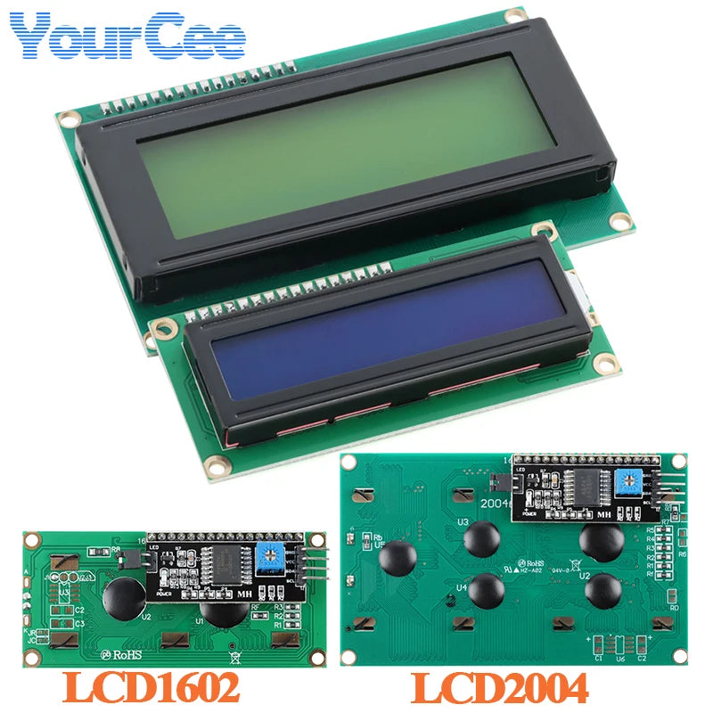 LCD1602 LCD2004 Yellow-Green/Blue Display Screen with Adapter Board with I2C IIC LCD1602A LCD2004A LCD Module with Backlight