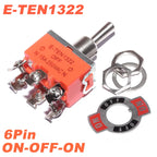 5pcs SPST DPDT Toggle Switch 2 3 Position Latching On-Off On-On On-Off-On E-TEN1021 1122 1221 1321 Power Button Switch 250V 15A