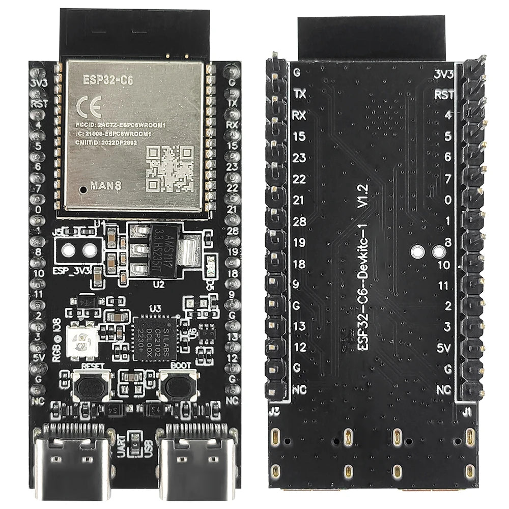 ESP32 C6 Development Board 2.4G WiFi Module for AI DIY IOT N4 N8 N16 Wi-Fi 6 BLE ESP32-C6-DevKitC-1 32PIN TYPE-C CP2102