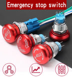 1PCS 16mm19mm22mm Metal Emergency Stop Button Switch Waterproof Mushroom Head Self-locking 3Pins 1NO1NC 6Pins 2NO2NC