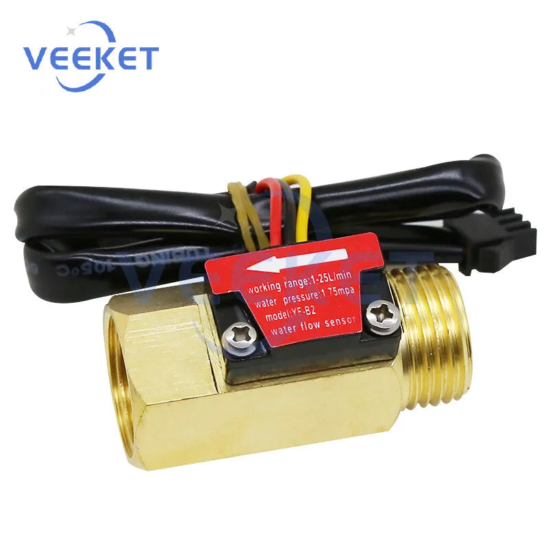 Brass Flow Sensor Thread Hall Sensor YF-B1/B2/B3/B5/B7 Switch Water Flow Sensor Flow Meter Hall Turbine Flow Meter