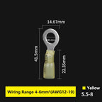 Heat Shrink Ring Round Insulated Terminals Wire Cable Connectors Wiring Crimp Terminals RV1.25/2-5/6/8 Marine Seal Up Waterproof