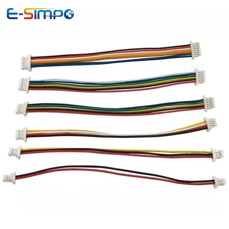 10PC SH 1.0mm Single/Double Plug Connector with Wire 60/80/120-1000mm Cable 2 3 4 5-12 Pin Jumper Line SH1.0 SHR