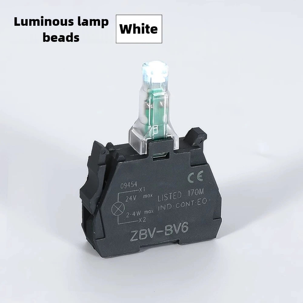 XB4 22mm Emergency Stop Button Switch Double Button Switch with Light Momentary Self Reset Mushroom Power Push Button Switch 10A