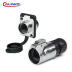 CNLINKO LP16 Waterproof Circular RJ45 Connector 8P8C Male/Female Panel Mount, PBT Push-Pull for Industrial Automation & Marine