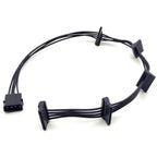High Quality 1 Pcs Practical Durable PC Server 4 Pins IDE Molex 1 to 5 SATA Power Cable Adapter Splitter Cables Black 55cm