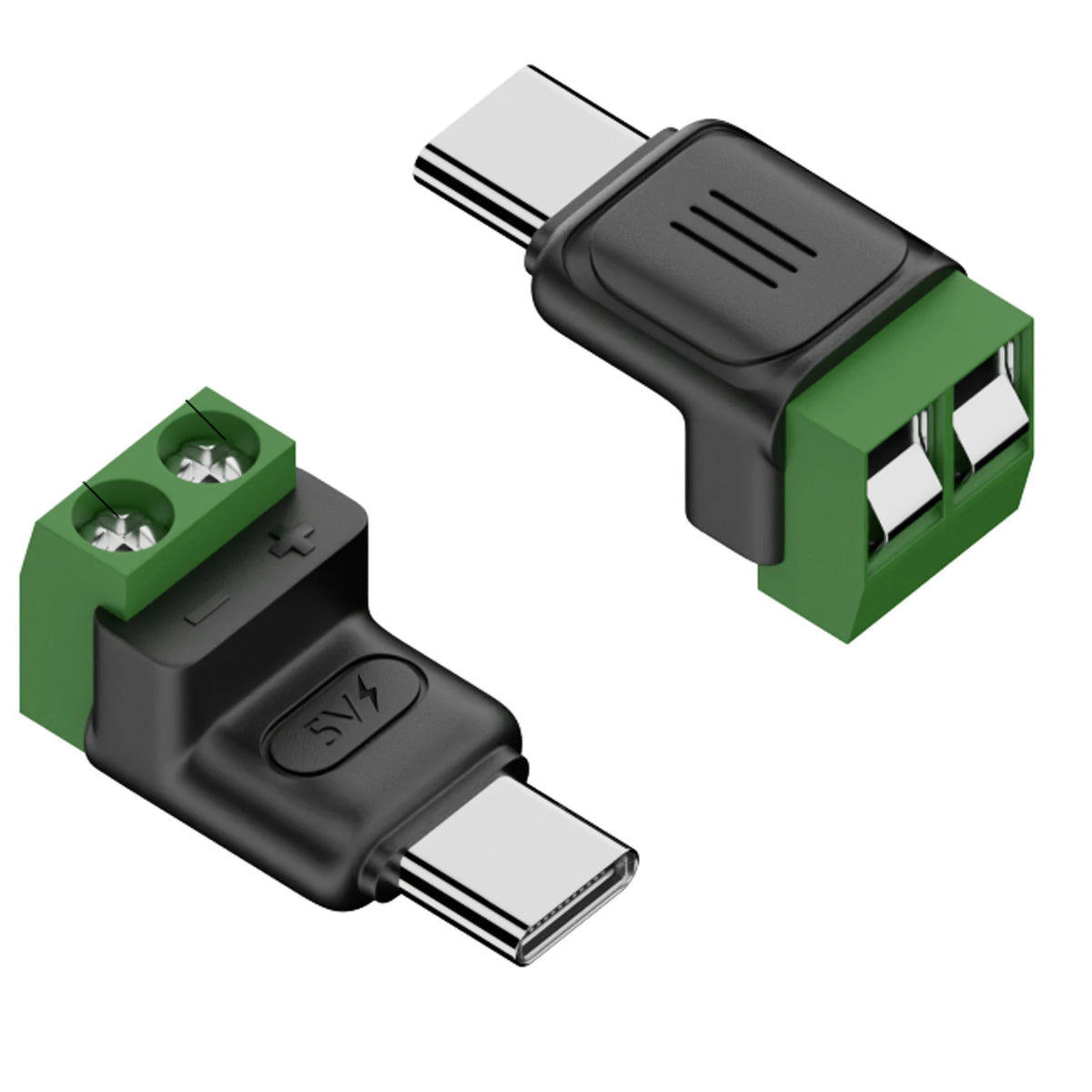 Type C Male Female Micro USB5V/9V/12V To 2Pin No Solder Green Terminal Adapter Quick Connection Head for Charging Phones Tablets