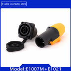 2pcs 3Pins Waterproof IP65 Grade Locking Powercon Male Plug Jack Female Chassis Socket Cable Wire Connector