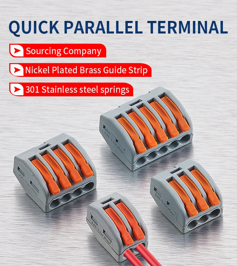 43Pcs Boxed Eletrical Mini Quick Lever Wire Connector 1 In Multiple Out Compact Splicing Termianl Block Easy For Installation