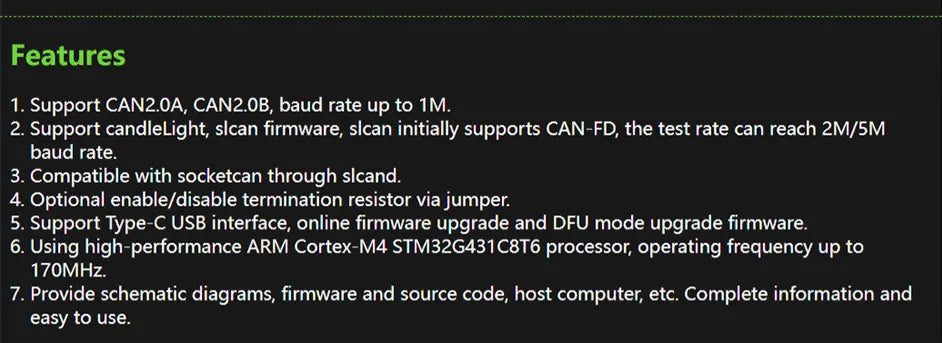 CANable V2.0 Pro CANbus Transceiver CAN2.0 USB CAN Controller USB to CAN Protocol Converter Serial Port Analyzer Board