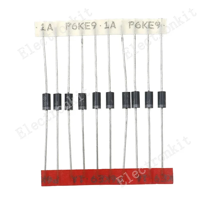 210Pcs 21Value One Two Way TVS Diode Assort Kit P6ke6.8A 8.2A 9.1A 10A 12A 13A 15A 16A 20A 22A 24A 27A 30A 33A 36A 39A 43A 47CA