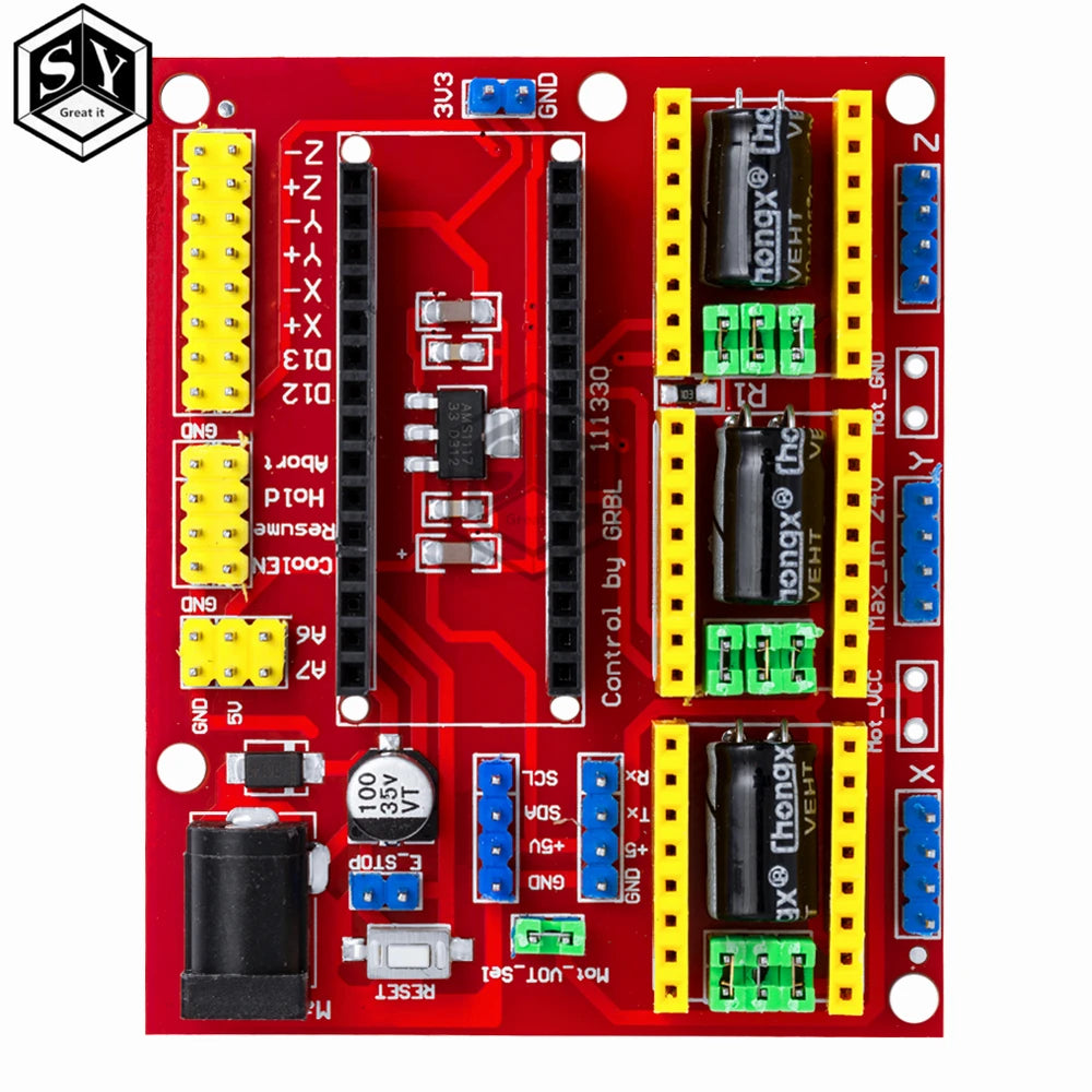 3DV4 CNC Shield V4 + Nano 3.0 + 3pcs DRV8825 Reprap Stepper Drivers Set For Arduino