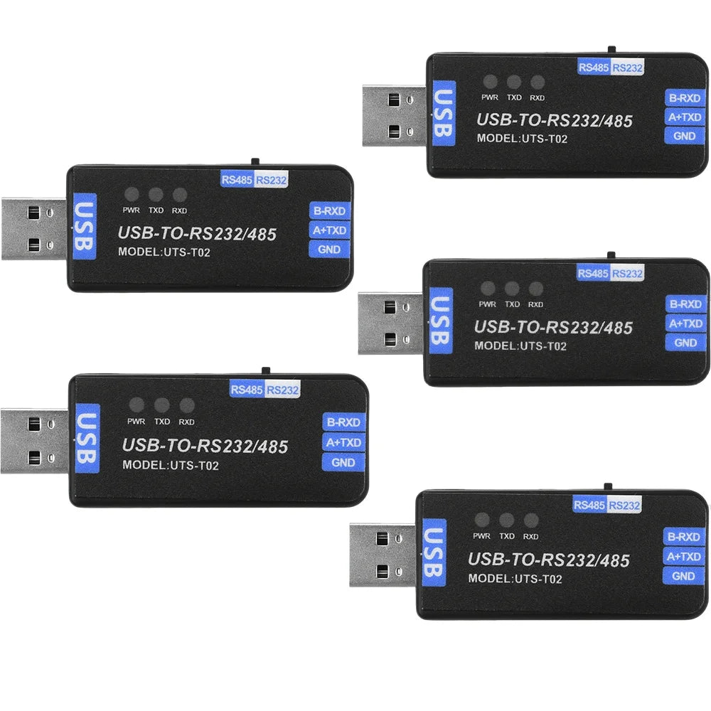 1/2/5PCS USB to RS485 RS232 Converter Module with CH343G Chip Plug and Play for Windows MacOS Linux Signal Conversion