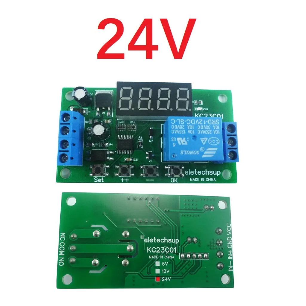 KC23C01 Timer Delay On/Off Relay Module DC 5V 12V 24V 1-Channel Multifunction Pulse Counter Switch Adjustable Relay Module