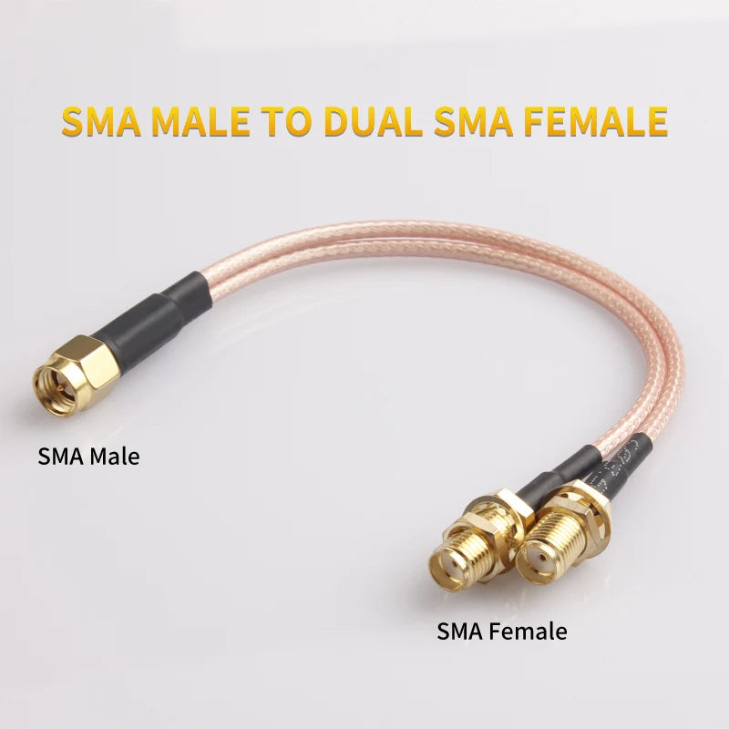 RP SMA Male/Female to Dual SMA Male Female 2 X SMA 2 Way Antenna Adapter Y Type Splitter Pigtail RG316 RF Coax Extension Cable
