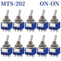 10Pcs Waterproof Cap Miniature Toggle Switch ON-OFF-ON / ON-ON SPDT DPDT MTS-102 MTS-103 MTS-202 MTS-203 Rocker Switch