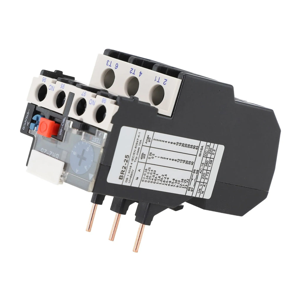 Thermal Overload Motor Relay 3 Phase AC 50Hz/60Hz FR NR2-25 IP20 Plug-in With Indicator Light For CJX2 Series Contactors