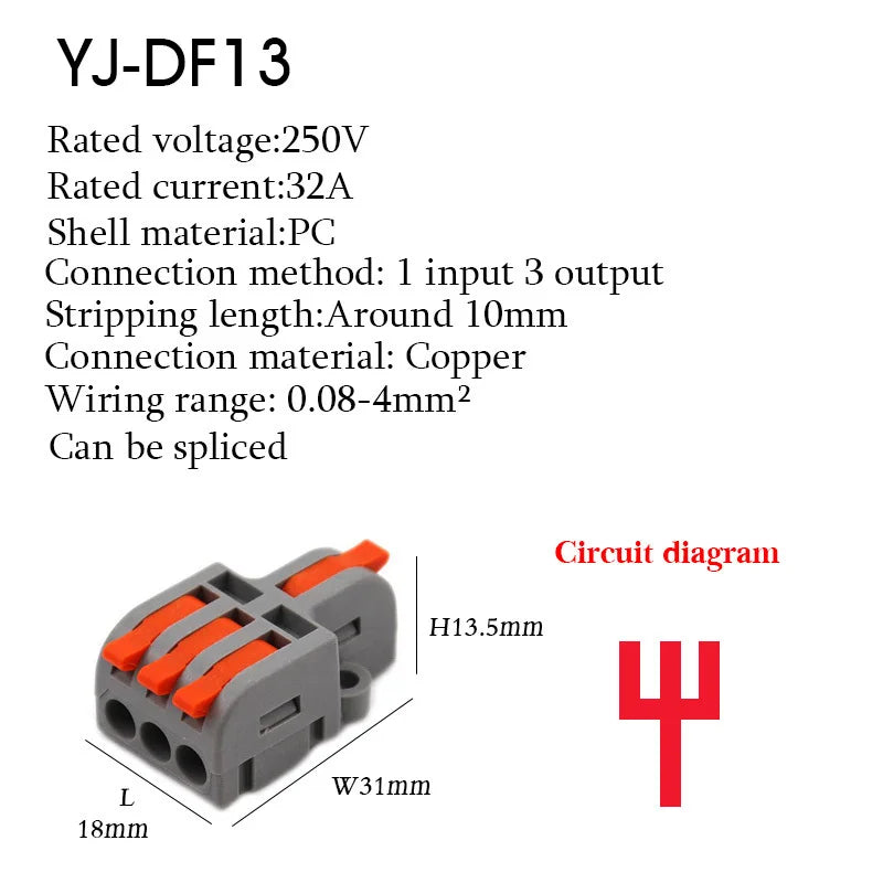 Wire Connector Quick Splitter Mini Splicing Universal Conductor Wiring Cable LED Terminal Block Push-in Electrical Connectors
