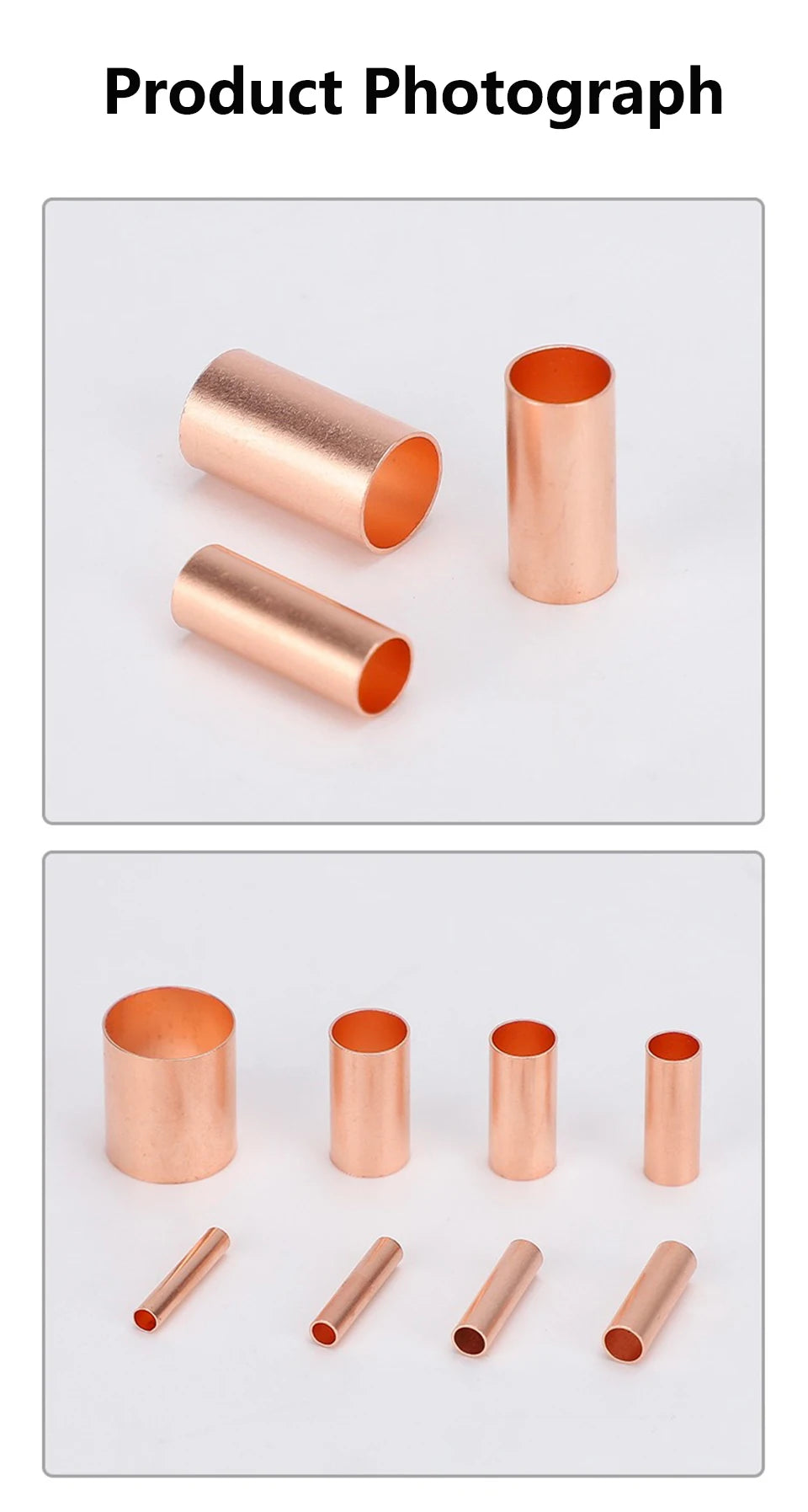 Copper Connecting Pipe GT Small Copper Tube Cable Intermediate Joint Cold Pressed Wire Crimping Terminal Quick Docking Connector