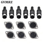 2PCS/lot 3/4/5/6/7/8PIN Panel Mount Male Female Jack DIN Adapter MIDI Cable Connector 3P 4P 5P 6P
