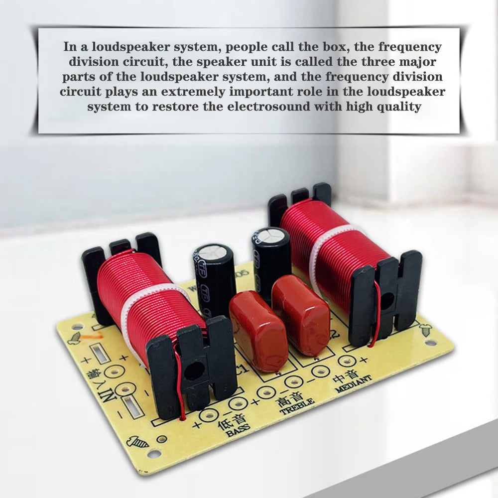 150W 3 Way HiFi Speaker Frequency Divider Audio Crossover Filter Treble Alto Bass Frequency Divider for Professional or Home Use