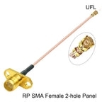 RP SMA Female 2-Hole Panel Inner Pin to U.FL RG178 Cable  Jack Connectors Adapter for Wifi Router GPS AP NEW Wholesale