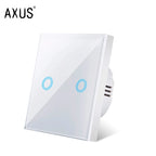 EU AC100-240V Tempered White Crystal Glass Touch Switch Panel Wall Light Switches Sensor Button 1/2/3Gang Lamp Interruttore