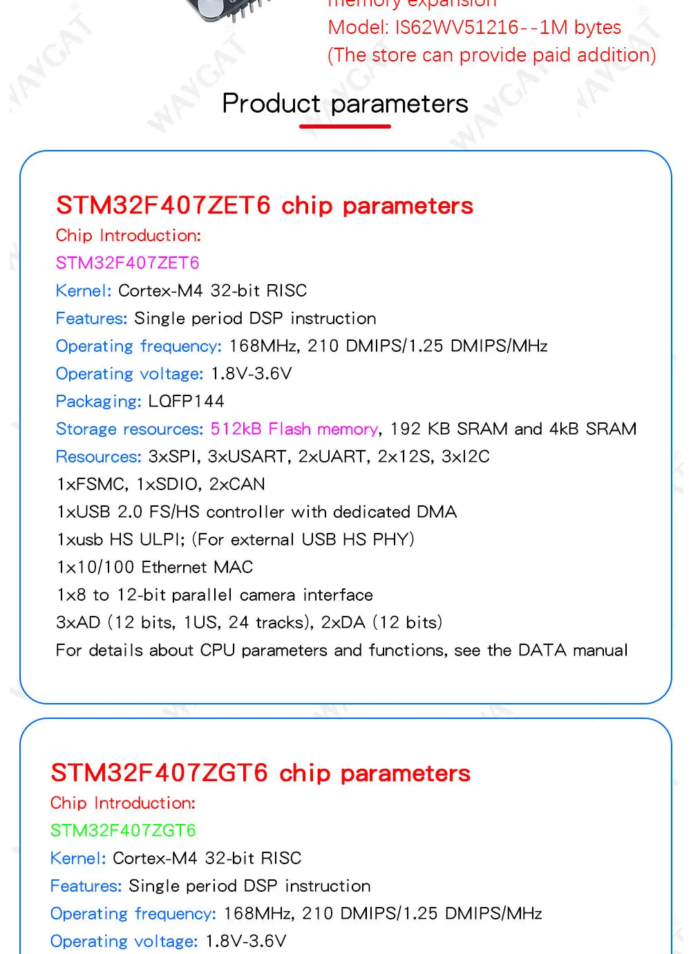 STM32F407ZET6 STM32F407ZGT6  STM32 System ARM Core Board Development Board F407 Cortex-M4 Single-Chip Learning Board WAVGAT