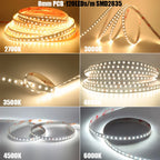 5mm 8mm Led Strip Light RA98 10mm PCB 2700K 3000K 3500K 4000K 5000K 6000K 5m 10m 24V 2835 120 240 LEDs Flexible Tape Lighting
