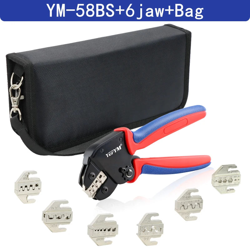 Mini Pliers YM-58BS Tools For XH2.54/DuPont2.54/2.8/4.8/6.3/Non-Insulated/Ferrule Tube Terminals Ratchet Wire Crimping Sets