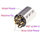 5/20/50/200 pcs Mini Din Plug Male Connector 3 4 5 6 7 8 9 Pin PCB mount Straigh Machined Header Gold Plated Pins Board Solder
