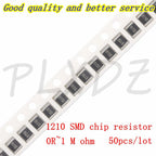50pcs 1210 5% SMD resistor 0R ~ 1M 1/2W 0 1 10 100 150 220 330 ohm 1K 2.2K 10K 100K 220K 470K 1R 10R 100R 150R 220R 330R 470R