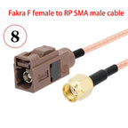 1PC Fakra F Male Female Brown Color To SMA Plug Jack Pigtail Cable Adapter RG316 15cm /30cm/50cm/100cm Wholesale NEW
