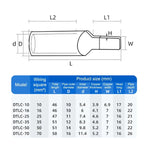 5Pcs DTLC-10/16/25/35/50/70 Electrical Cable Wire Tubular Lug Screw Connection Connector Copper-AL Cord Spade Pin Crimp Terminal