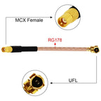 1PC MCX /MMCX Plug Jack Connector to UFL Pigtail Cable Adapter RG178 10cm For Wireless Modem