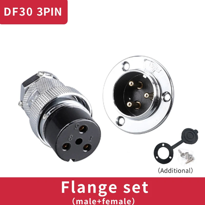 1 Set DF30 Aviation Female Plug & Male Socket GX30  2 3 4 5 6 7 8 10Core14 Pin Circular Flange Electric Wire Connector