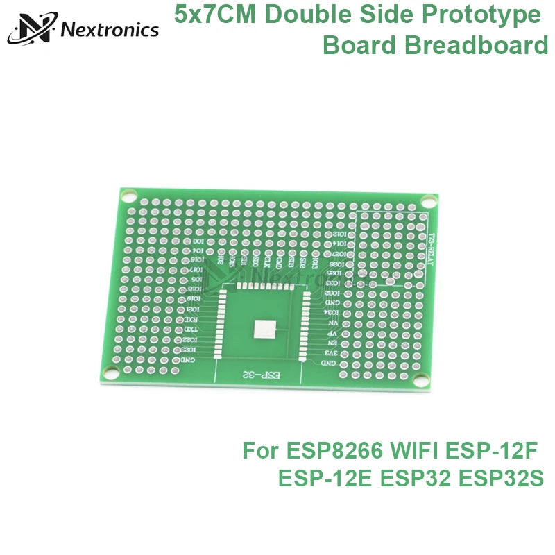 1/3/5/10PCS 5x7CM Double Sided Prototype PCB Board Protoshield for ESP8266 ESP-12F ESP-12E ESP32 ESP32S Arduino