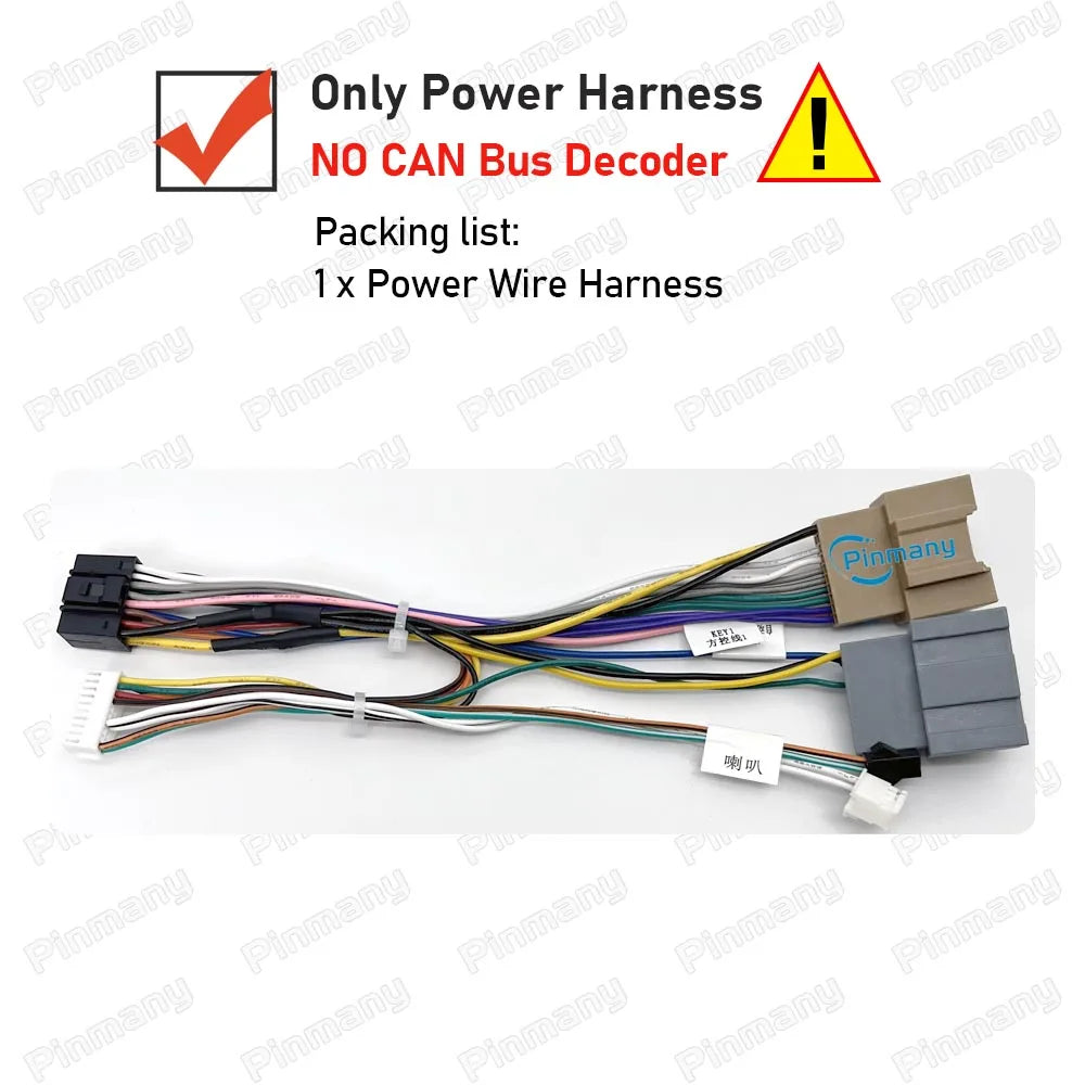 Pinmany Car Radio Cable OPC7 16-pin Power Wire Harness Adapter with CAN Bus Decoder for Opel Adam Insignia Astra K Corsa E