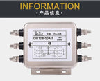 Three-phase Three/four-wire 380V AC Power Supply EMI Filter Servo Inverter Anti-interference CW12B-60A-S