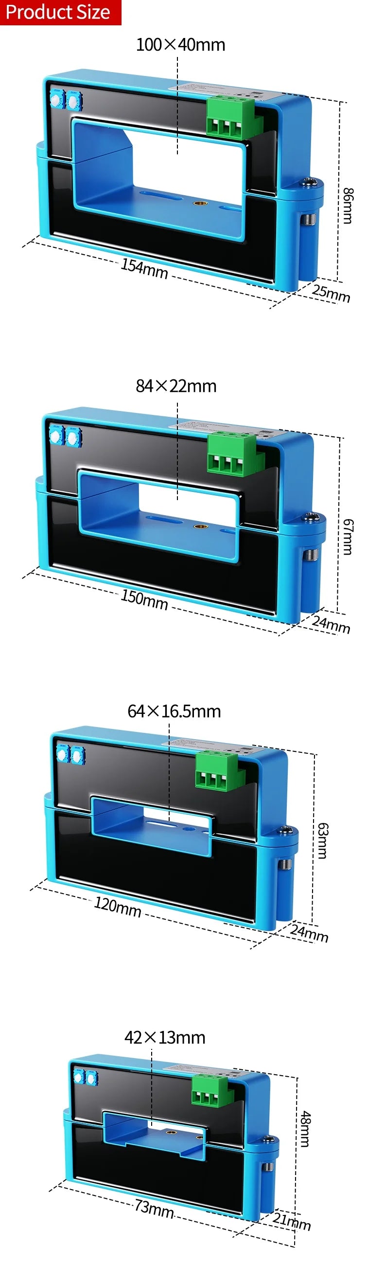 Busbar Current Transducer 4-20mA Copper Bar Current Sensor 0-10V rs485 Isolated Transmitter 0-3000A Copper Bar Sensor