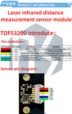 TOF53200/TOF53400 2M/4M ToF Distance Sensor - VL53L1X/VL53L0X 3V-5V for Arduino Projects