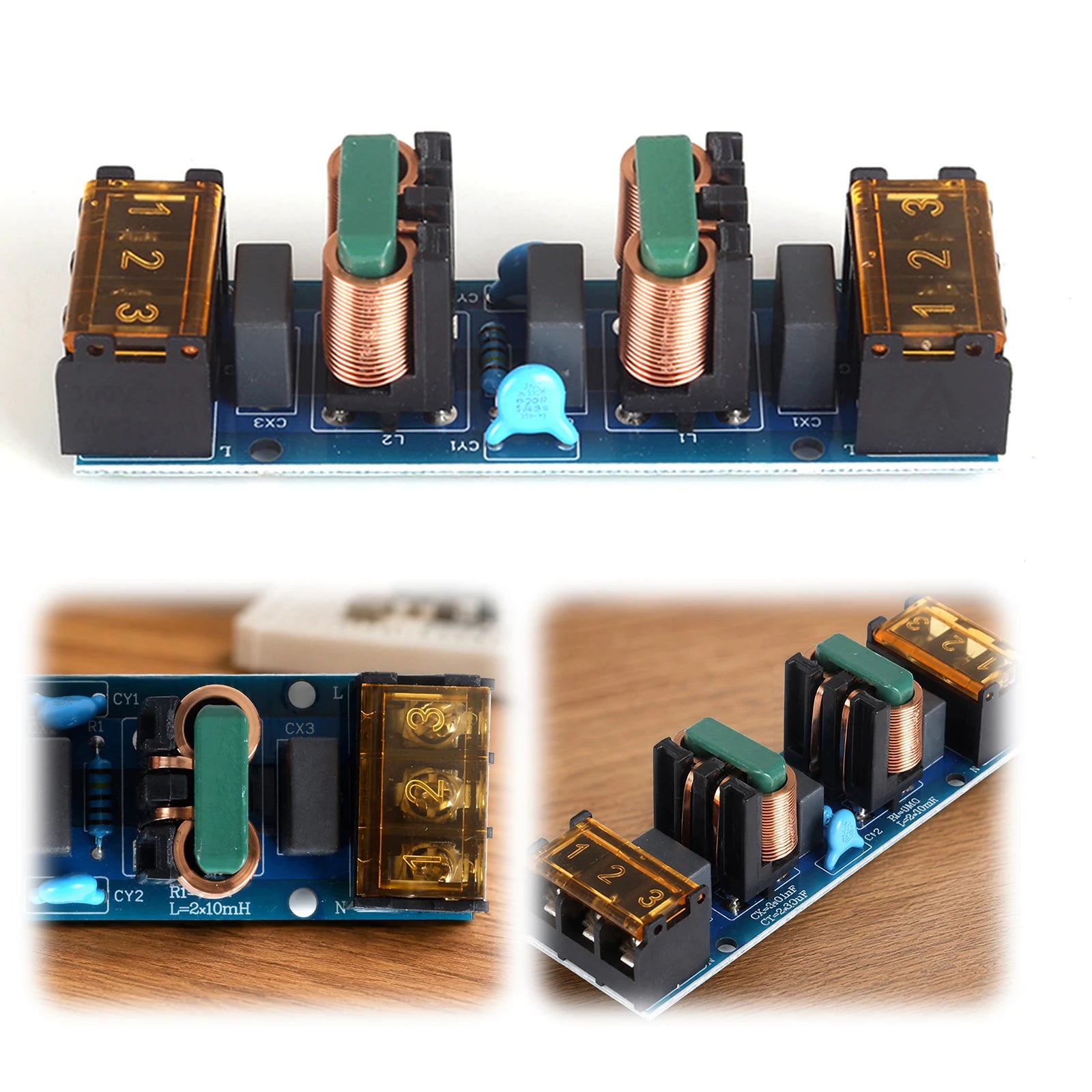 AC 50/60Hz 25A EMI Power Line Filter Noise Suppressor Audio Power Purifier PCB Module Common Mode Interference Suppression Unit